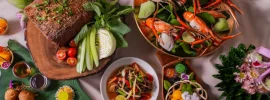 Thai buffet dishes for the HI ELEVEN Loy Krathong Edition at Avani+ Riverside Bangkok
